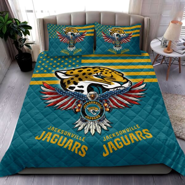 Jacksonville Jaguars NFL Quilt Bedding Set M02