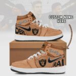 Las Vegas Raiders Brown Air Jordan 1 Shoes