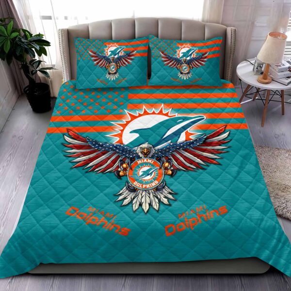 Miami Dolphins NFL Quilt Bedding Set M02