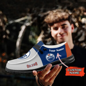 Edmonton Oilers NHL HD Shoes Custom Name Perfect Gift