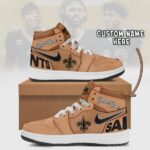 New Orleans Saints Brown Air Jordan 1 Shoes