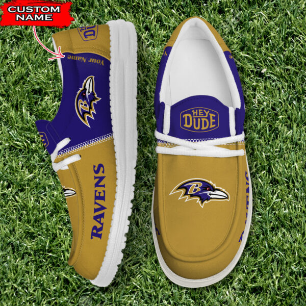 Baltimore Ravens Personalized Your Name NFL 32 Teams Hey Dude Shoes