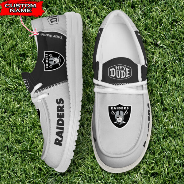Las Vegas Raiders Personalized Your Name NFL 32 Teams Hey Dude Shoes