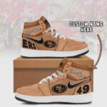 San Francisco 49ers Brown Air Jordan 1 Shoes