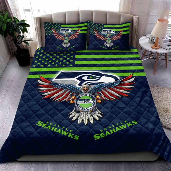 Seattle Seahawks NFL Quilt Bedding Set M02