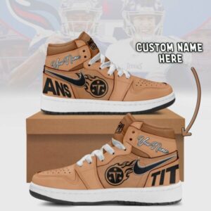 Tennessee Titans Brown Air Jordan 1 Shoes