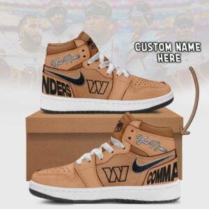 Washington Commanders Brown Air Jordan 1 Shoes